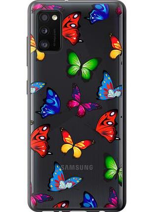 Чехол на samsung galaxy a41 a415f красочные мотыльки из пластика fch_0031283