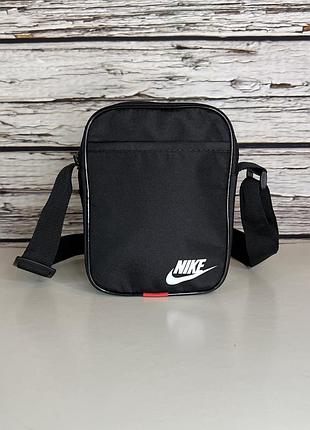 Барсетка nike / чоловіча спортивна сумка через плече найк / сумка nike чорного кольору