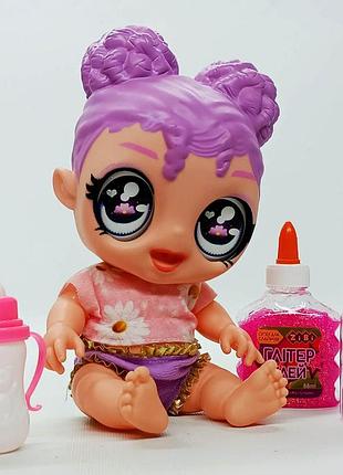 Музыкальная кукла star toys "gliter baby" (28 см) с бутылочкой tk430/1/2/3
