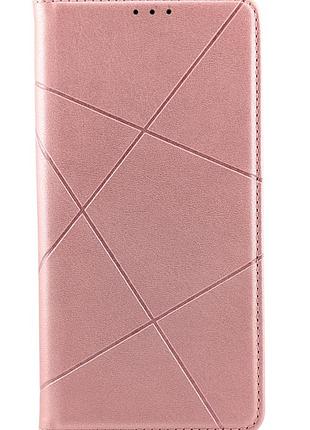 Чехол книжка business leather для xiaomi redmi note 10 pro на магните с подставкой розовый