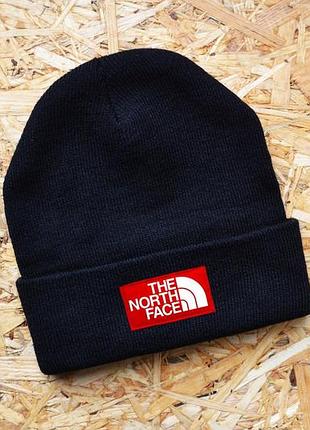 Стильна чоловіча шапка the north face beanie чорна