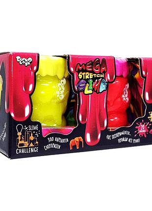 Вязкая масса "mega stretch slime" slm-11-01u(yellow-pink), 2 банки