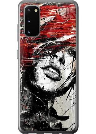 Чехол на samsung galaxy s20 лицо девушки из силикона fch_0058093