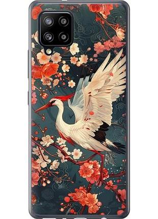 Чехол на samsung galaxy a42 a426b сакура и аист из пластика fch_0139898