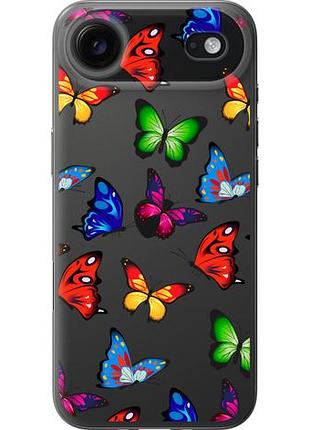 Чехол на iphone 17 air красочные мотыльки из силикона fch_0149387