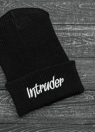 Мужская | женская шапка intruder черная, зимняя big logo