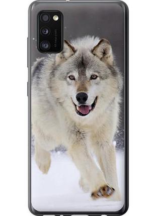 Чехол на samsung galaxy a41 a415f бегущий волк из пластика fch_0014138