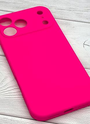Чехол silicone case box для apple iphone 17 pro max бампер с микрофиброй розовый (без лого) 3