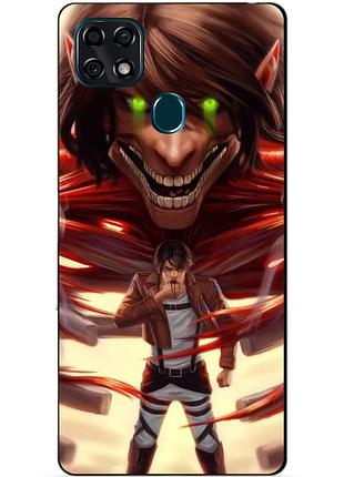 Чехол силиконовый бампер для zte blade 20 smart с рисунком attack on titan атака титанов