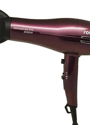 Профессиональный мощный фен rotex rff202-v delicatecare pro концентратор 2000 вт темно фиолетовый