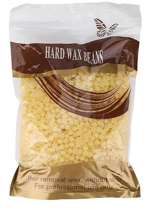 Горячий воск в гранулах hard wax beans honey 500 г – пленочный воск для депиляции без полосок, профессиональный воск для удаления