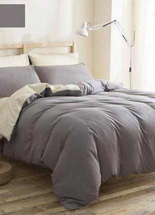 Постельное белье l&m home textiles двуспальная постель из вареного хлопка не требует глажки 100% хлопок 180х220см серый