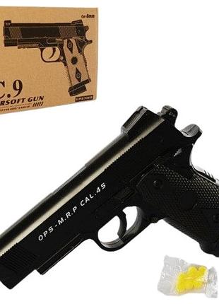 Игрушечный пистолет для страйкбола airsoft gun c.9 реалистичная игровая модель черный