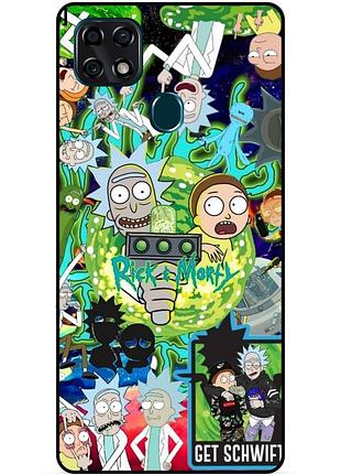 Чехол силиконовый бампер для zte blade 20 smart с рисунком rick and morty рик и морти