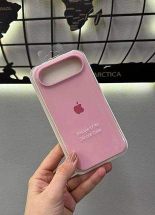 Чехол silicone case с микрофиброй для iphone air,чехол-накладка с микрофиброй для айфон аир (розовый)