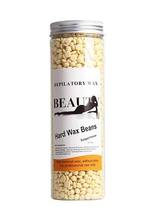 Пленочный воск для депиляции hard wax beans beaute cream в гранулах 400 г – профессиональный горячий воск без полосок