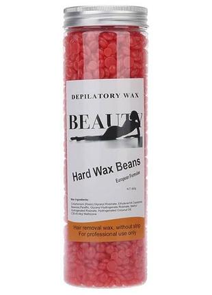 Пленочный воск для депиляции hard wax beans red 400 г – профессиональный горячий воск в гранулах без полосок