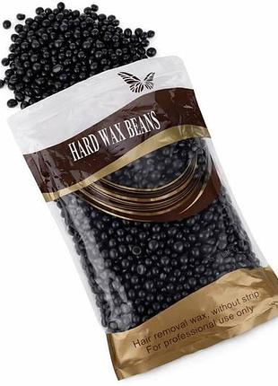 Горячий пленочный воск в гранулах hard wax beans black 500 г – профессиональный воск для депиляции без полосок