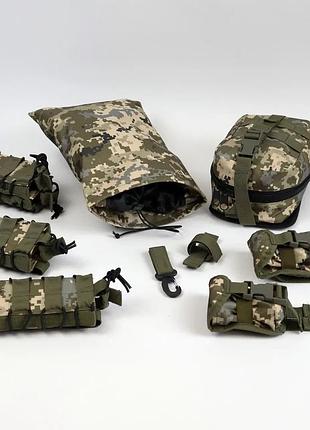 Рпс комплект 9 підсумків ак ремінно-плечова система з 9 підсумками піксель
