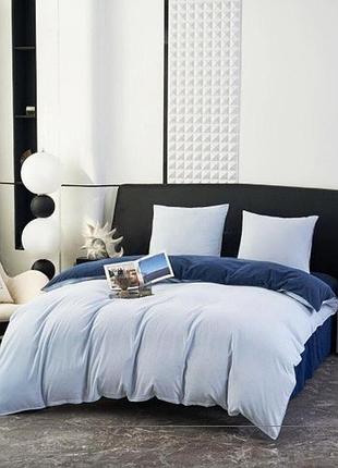 Постельное белье l&m home textiles двуспальная постель из вареного хлопка не требует глажки 100% хлопок 180х220см голубой
