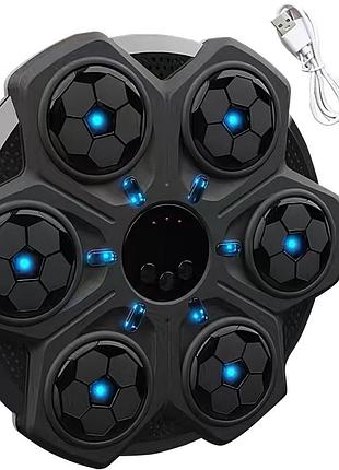 Боксерский тренажер boxta с музыкой и подсветкой bluetooth настенная мишень 3 режима скорости черный
