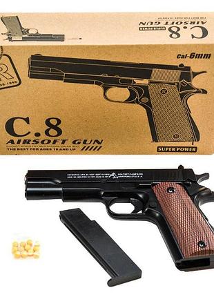 Игрушечный пистолет для страйкбола airsoft gun c.8 реалистичная игровая модель черный