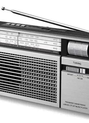 Радіоприймач yuegan yg-218bt bluetooth радіо робота від мережі акумулятора батарейок am/fm/sw mp3 usb/microsd/tf