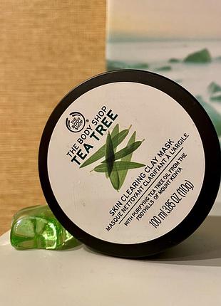 Очищаюча глиняна маска для обличчя the body shop tea tree skin clay mask лімітка 100 мл