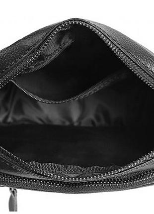 Чоловіча шкіряна сумка планшет 18х21х7, барсетка через плече tiding bag la3314-1bl чорна