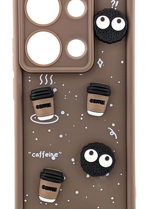 Чехол shock case 3dprint для xiaomi redmi note 13 pro 4g бампер силиконовый с рисунком coffee