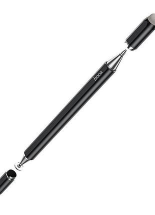 Двухсторонний стилус hoco gm111 stylus pen 3в1 для смартфонов и планшетов ios / android / ipad с ручкой черный