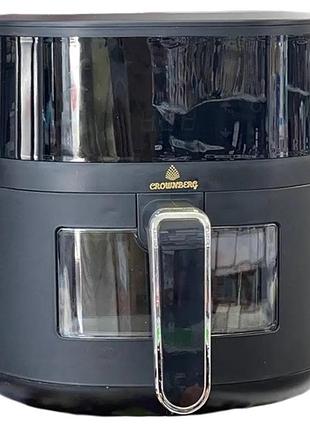 Аэрофритюрница безмасляная crownberg cb-5551 5л электрический аэрогриль с сенсорным управлением 2000вт черный
