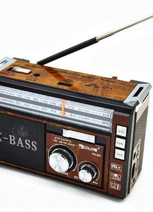 Радіоприймач golon rx-381 fm всехвильове переносне радіо робота від мережі акумулятора батарей коричневый