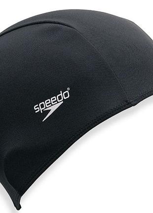 Шапочка для плавання спеедо оригінал speedo polyester cap чорний уні osfm 8-710080000-1