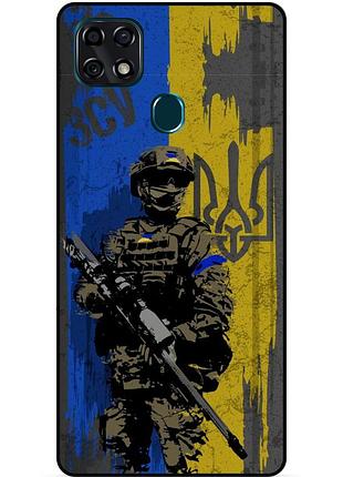 Силіконовий чохол бампер для zte blade 20 smart з малюнком зсу україна воїн