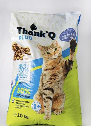 Сухой корм для котов thank'q plus рыба 10 кг