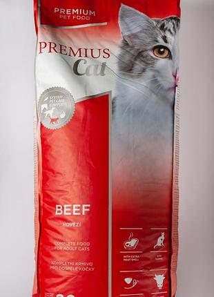 Сухой корм для котов premius cat с говядиной 20 кг