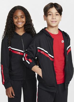 Підліткова толстовка найк оригінал nike k nsw club+ poly fz hoodie fz4906-010 128-137 см