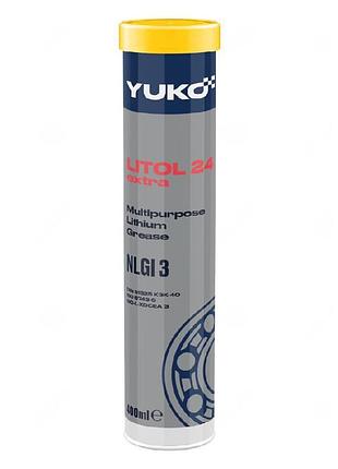 Yuko. смазка литол-24 картуш 0.4 л пе