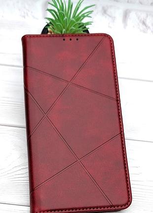 Чохол книжка business leather для xiaomi redmi note 15 pro 5g на магніті з підставкою червоний