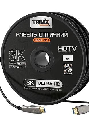 Кабель hdmi v2.1 оптический 35м trinix (aoc-hdmi8k-35m)