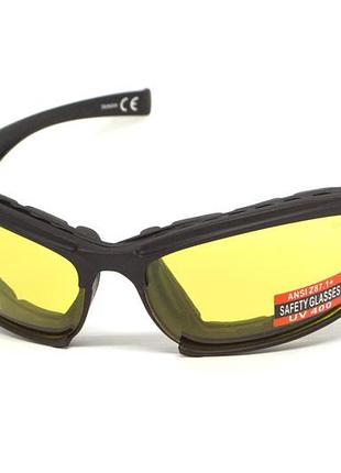 Окуляри захисні з ущільнювачем global vision assault (yellow) anti-fog, жовті