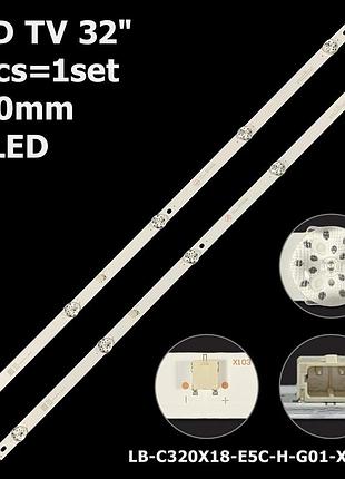 Led підсвітка tv 32" ms-l2487 v2 lb-0320x18-e50-h-g01-x1 gtv32s02t2 2шт.