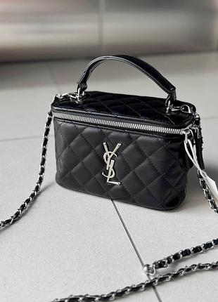 Сумка женская  black/silver lambskin классическая бочонок черный саквояж