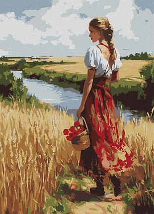 Картина за номерами "українка та лани" kho8486, 30х40 см