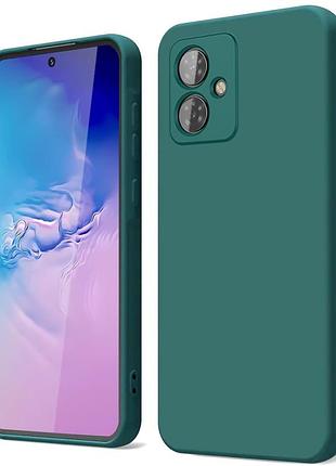 Чехол fiji full soft premium для motorola g54 / g54 power противоударный бампер с микрофиброй dark green