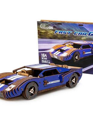 Дерев’яний 3d конструктор fast car gt puz-26915, 164 деталі