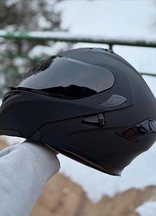 Мото шолом модуляр (трансформер) orlvs helmets чорний, з окулярами xl + подарунки: балаклава, чохол