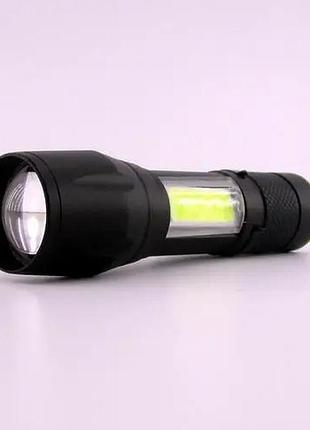Тактичний ліхтарик bl- 3060 xpe+ cob яркий ручний фонарик с зумом
