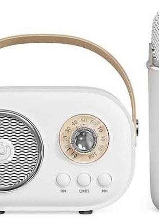 Аккумуляторная bluetooth колонка с радио c20 plus в ретро дизайне с микрофоном беспроводная